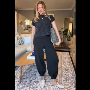 Free People Freya Sweater Set in Black Charcoal Combo